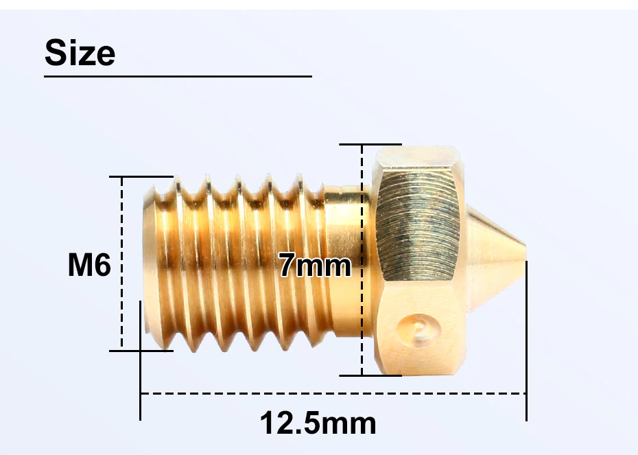 Trianglelab V6 brass nozzle dimensions