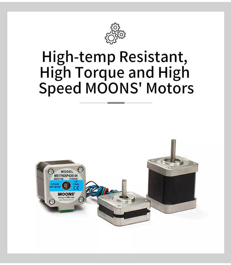 High-temperature resistant, high torque and high speed MOONS' motors
